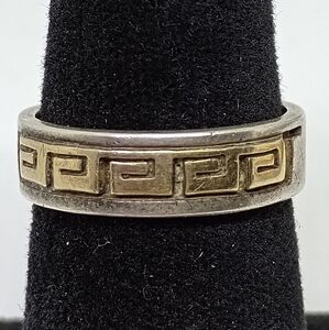 * vintage Navajo signed P. Skeets 14k gold & 925 ring size 10